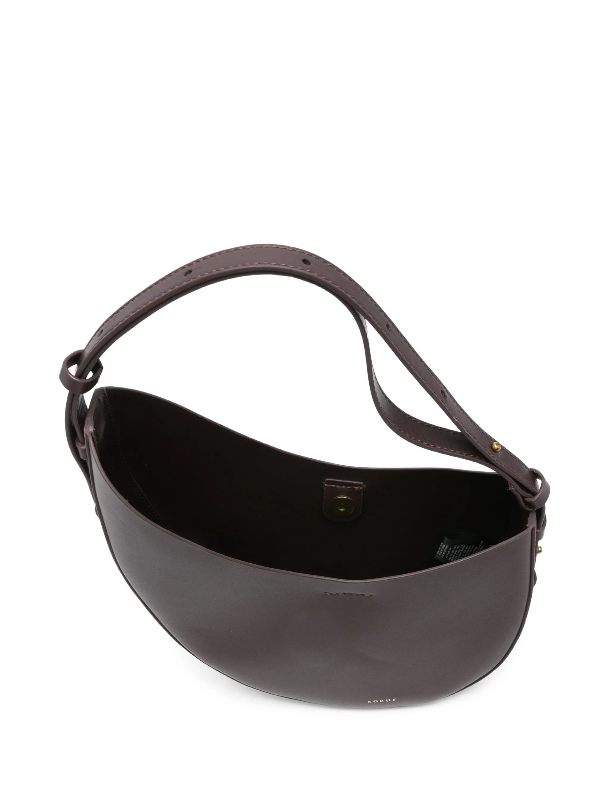 Soeur Crescent-shaped Bordeaux Leather Shoulder Bag In Black