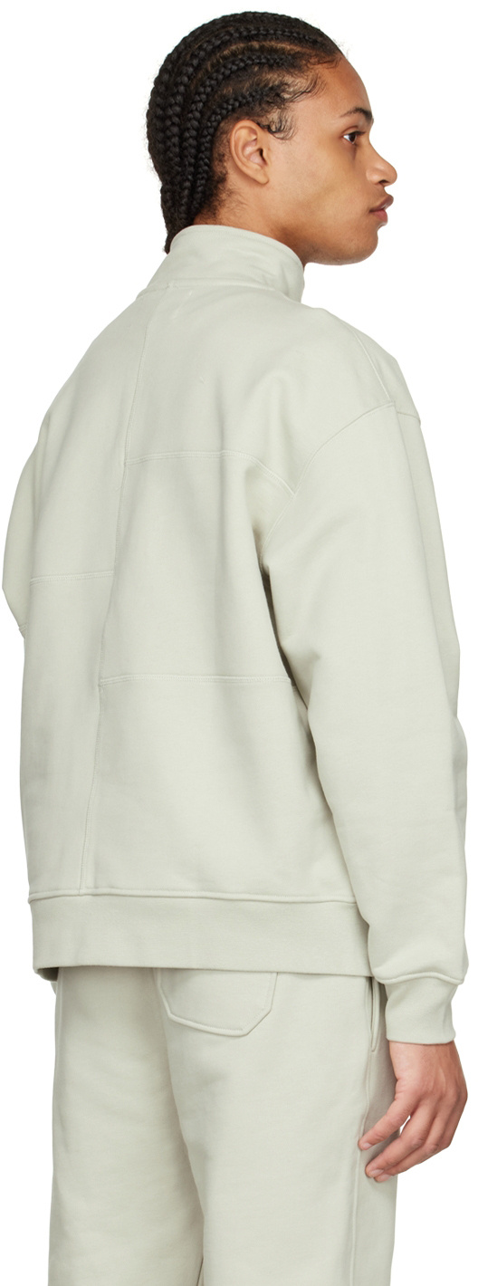 Frame Gray Cotton Sweatshirt In White
