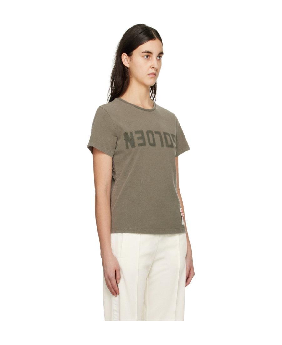 Golden Goose Deluxe Brand Army Green Cotton Doris T Shirt In Multicolor