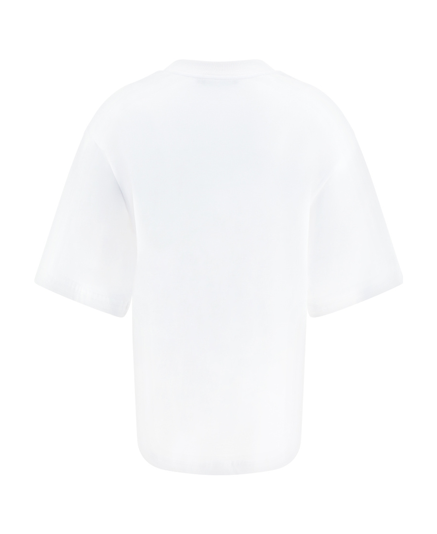Dolce & Gabbana Dolce&gabbana White Crew-neck T-shirt With Logo In Cotton Women In White