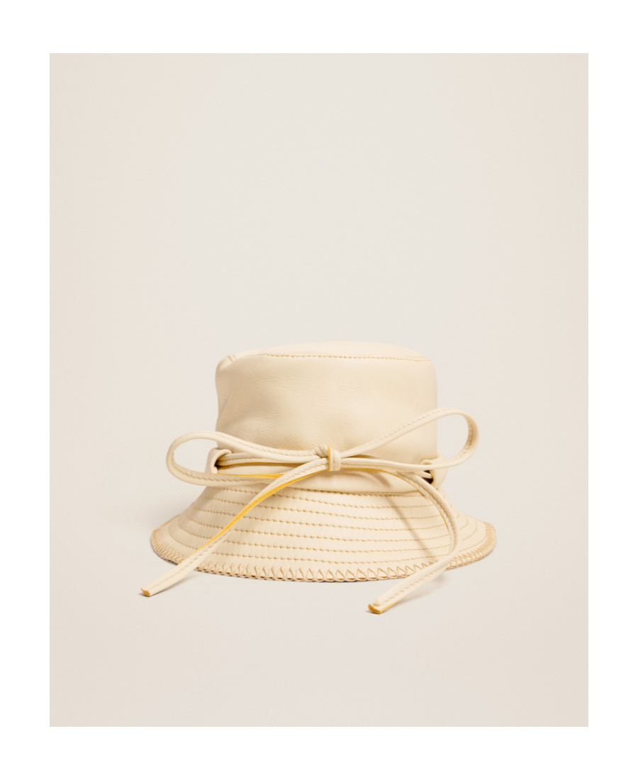 Jacquemus Tie-fastening Bucket Hat In Nude