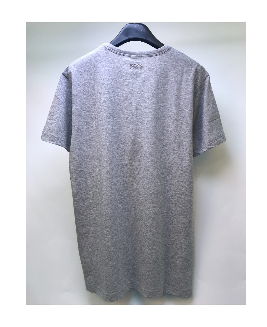 Hugo Boss Logo Round-necked T-shirt In Gray