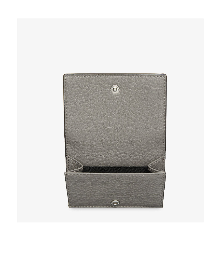 Fendi Ff Plaque Tri-fold Wallet In Gray