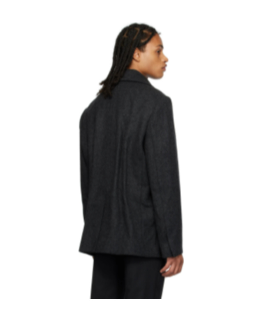 We11 Done Gray Tucked Jacket In Black