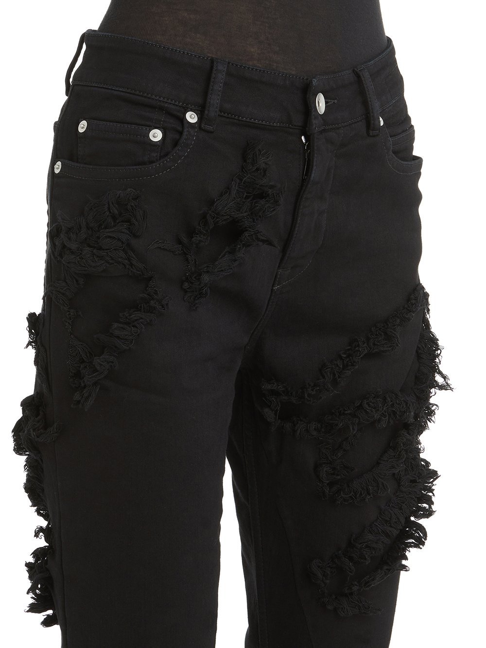 Rick Owens Drkshdw Distressed-design Jeans In Black