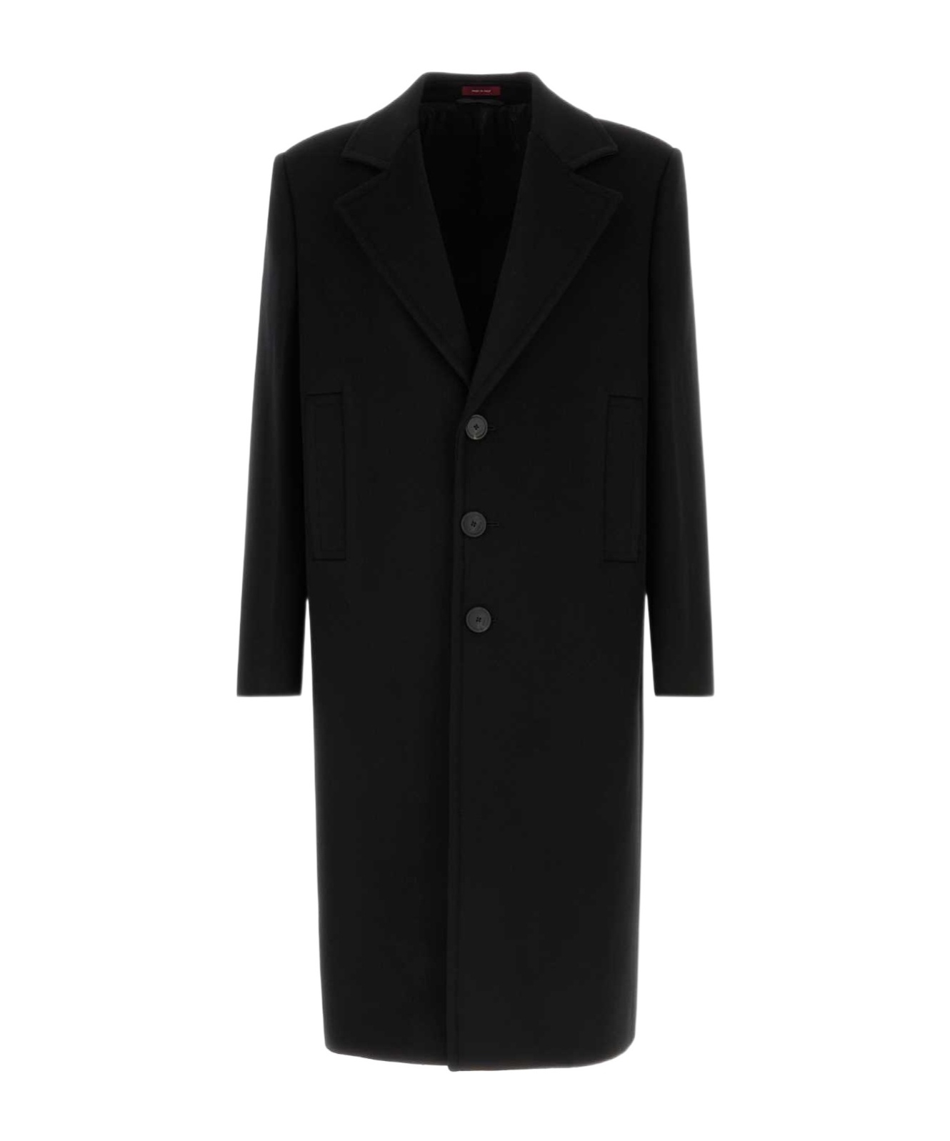 Gucci Wool Blend Coat Notch Lapel In Black