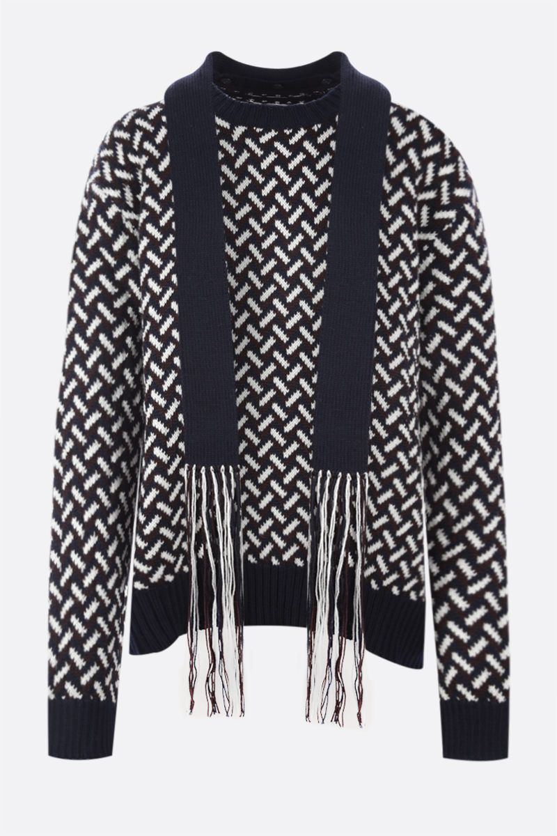 Jil Sander Scarf-detail Wool Jumper In Black