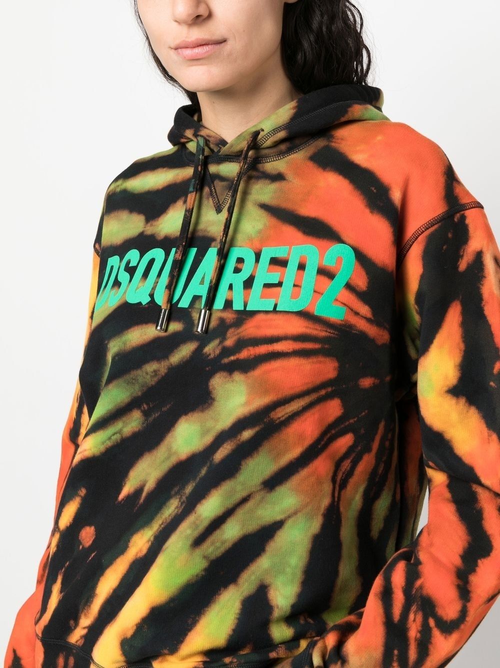Dsquared2 Tie&dyed Jamaica Cool Hoodie In Black