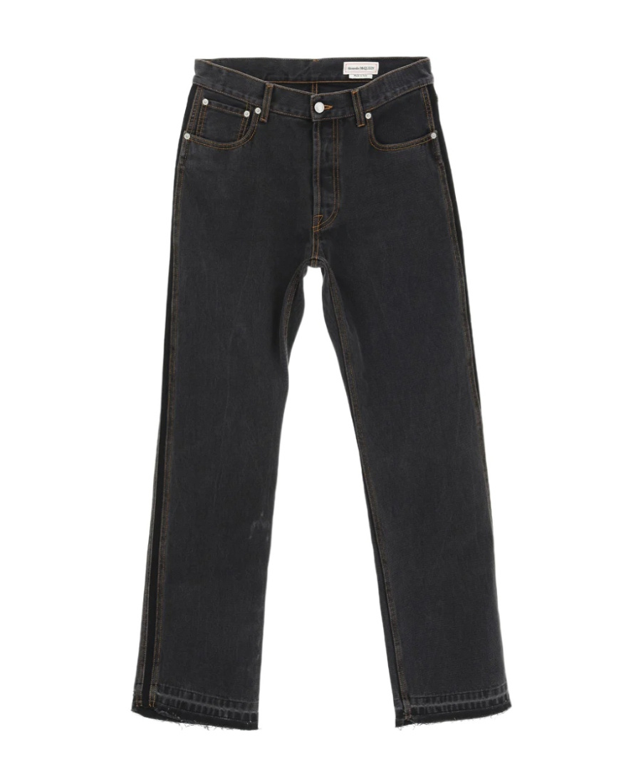Alexander Mcqueen Straight Leg Jeans In Black