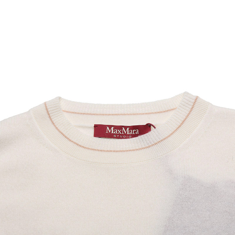 Max Mara Furio Round Neck Sweater In White