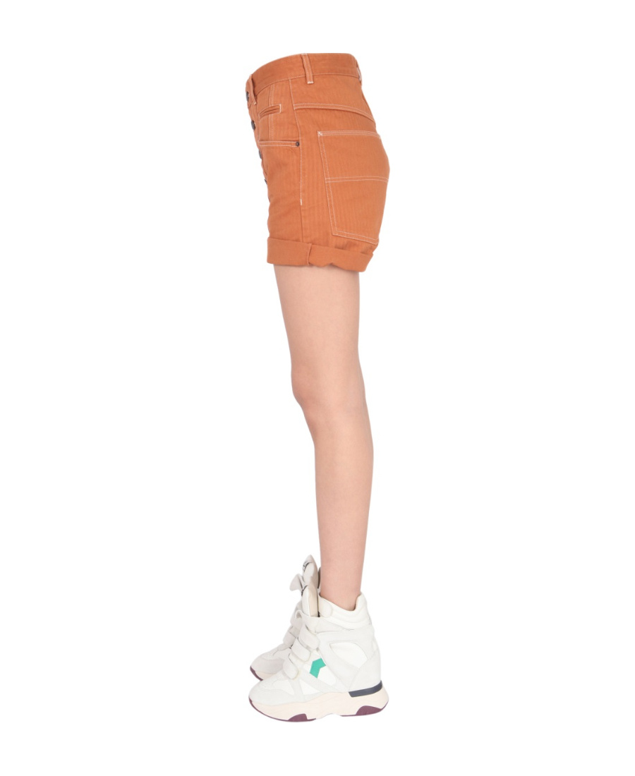 Isabel Marant Button-fastening Cotton Shorts In Pink
