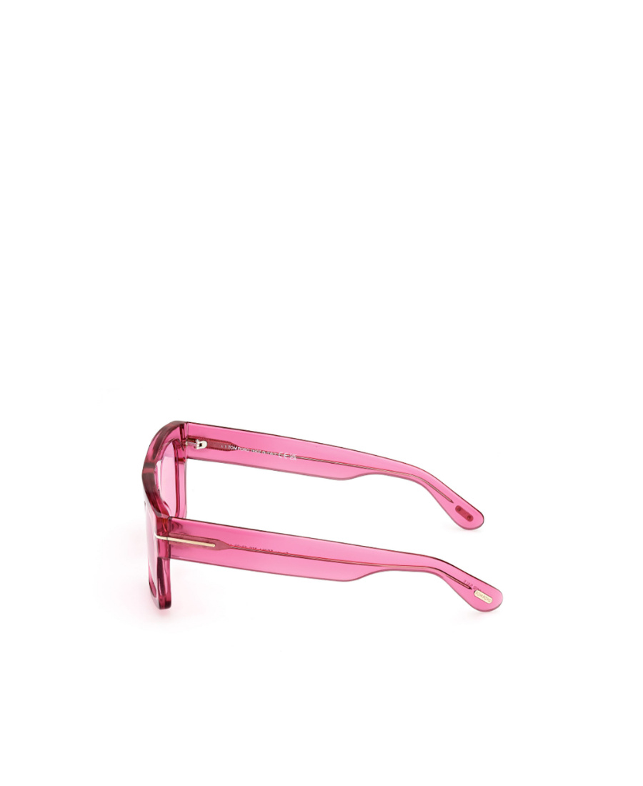 Tom Ford Fausto Square Semi-transparent Acetate Sunglasses In Pink