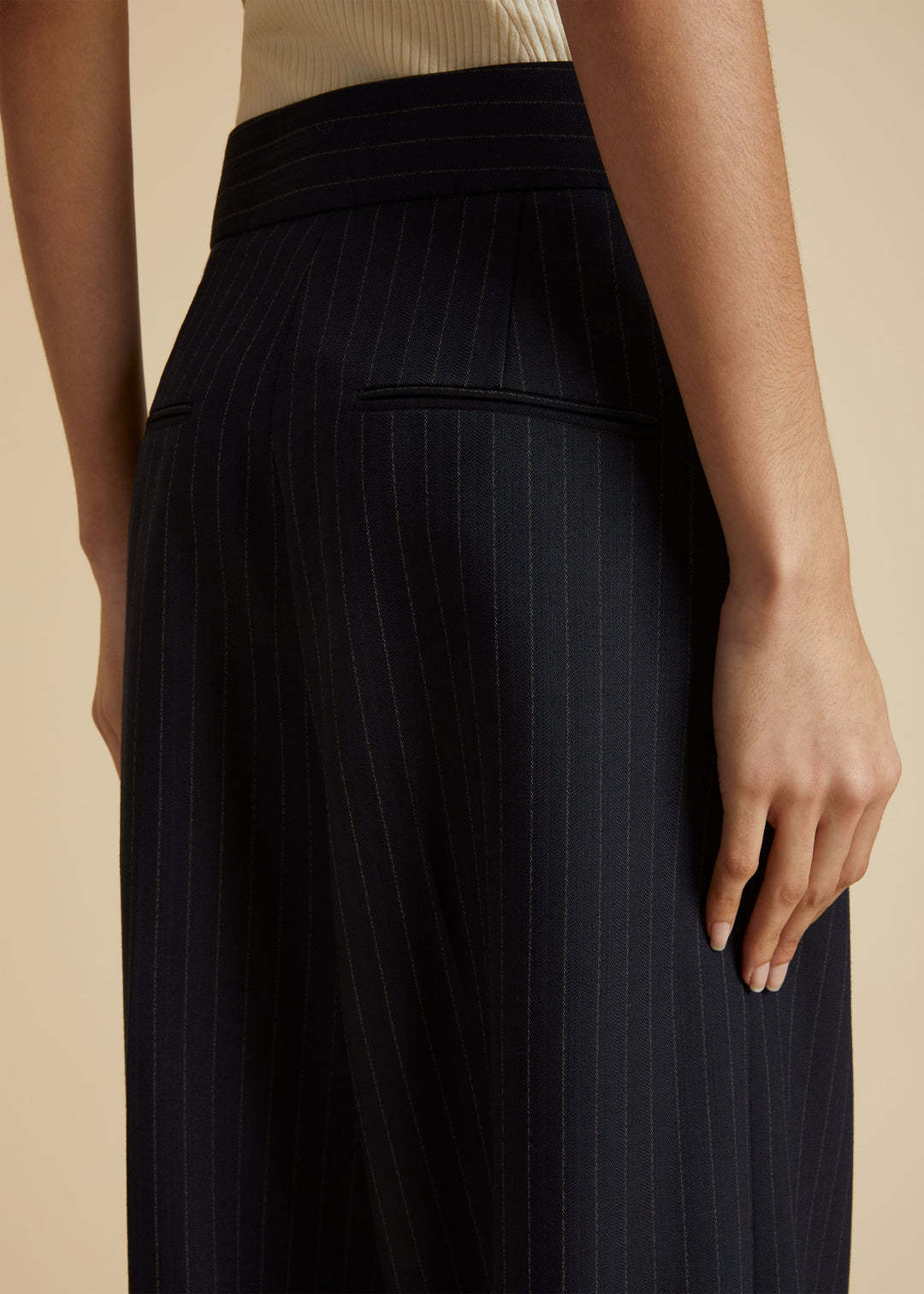 Khaite High-waisted Wide-leg Trousers In Black