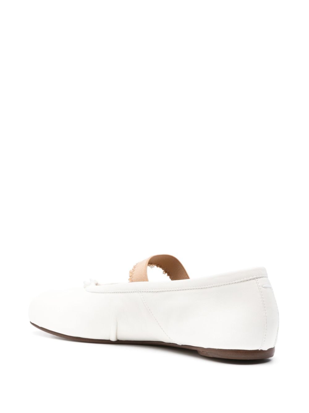Maison Margiela Tabi Split-toe Leather Ballet Flats In White