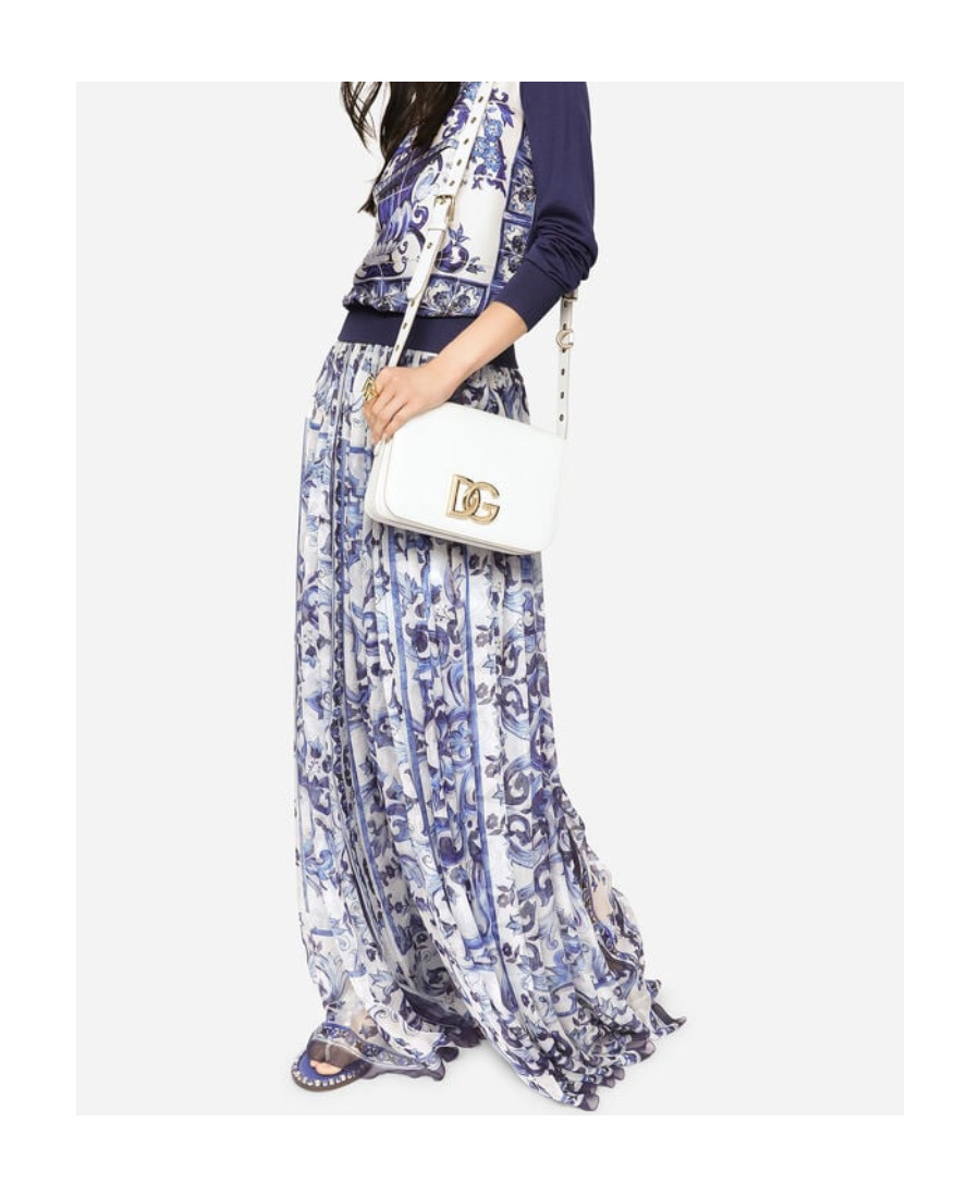 Dolce & Gabbana Majolica-print Silk Floor-length Skirt In Multicolor