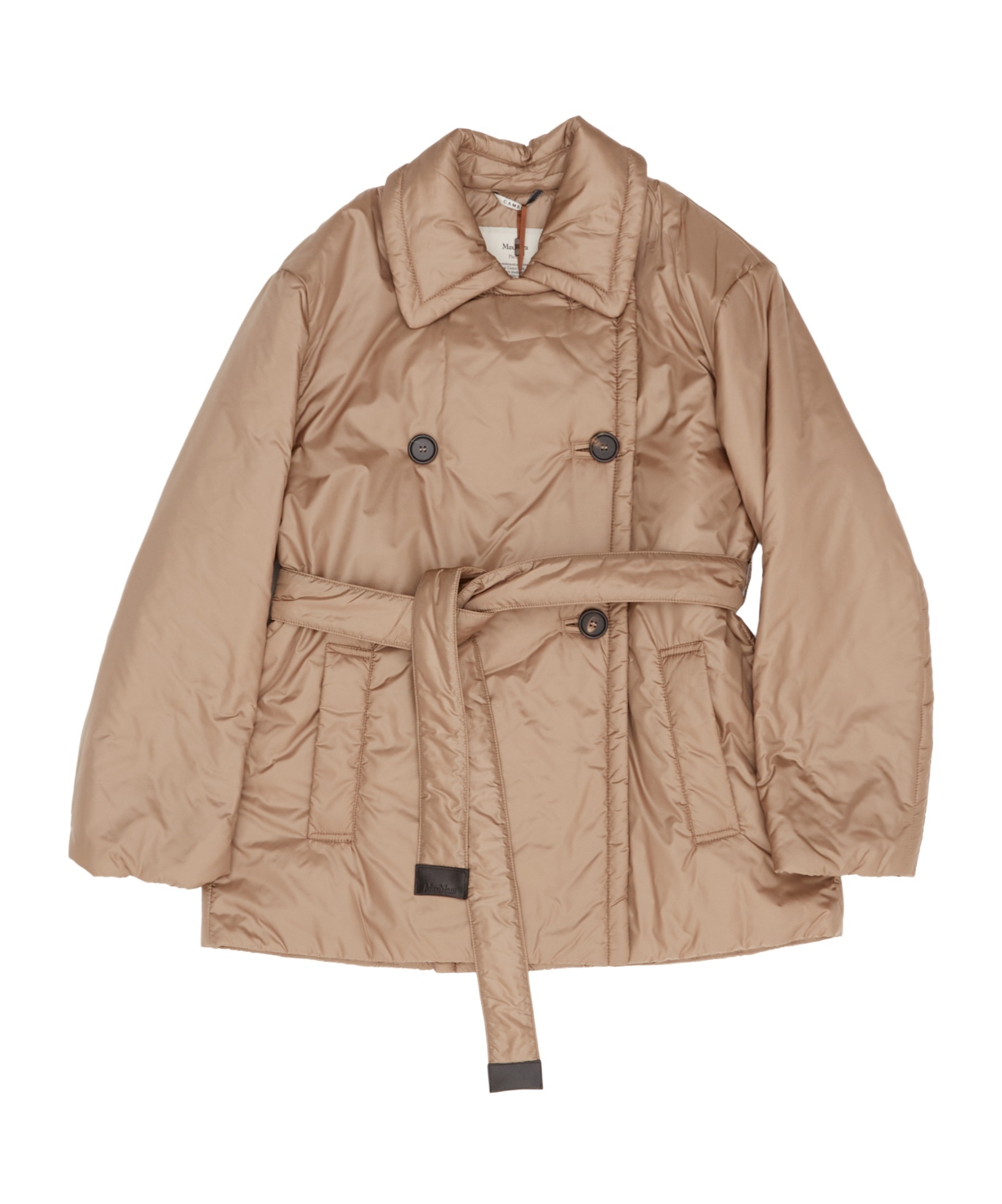 Max Mara Double-breasted Cotton Jacket In Brown