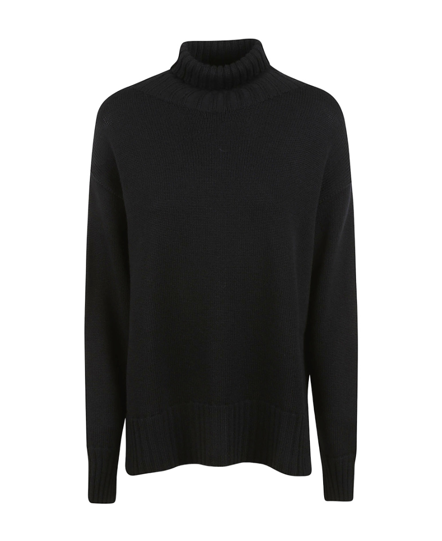 Drumohr Roll-neck Merino Jumper In Black