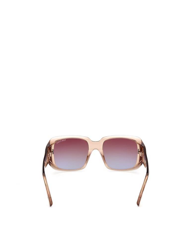 Tom Ford Ryder-02 Gradient Square Transparent Acetate Sunglasses In Nude
