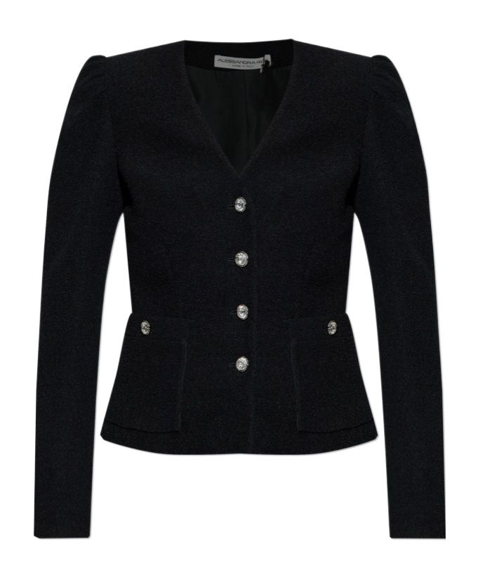 Alessandra Rich Long Sleeve Casual Jacket In Black