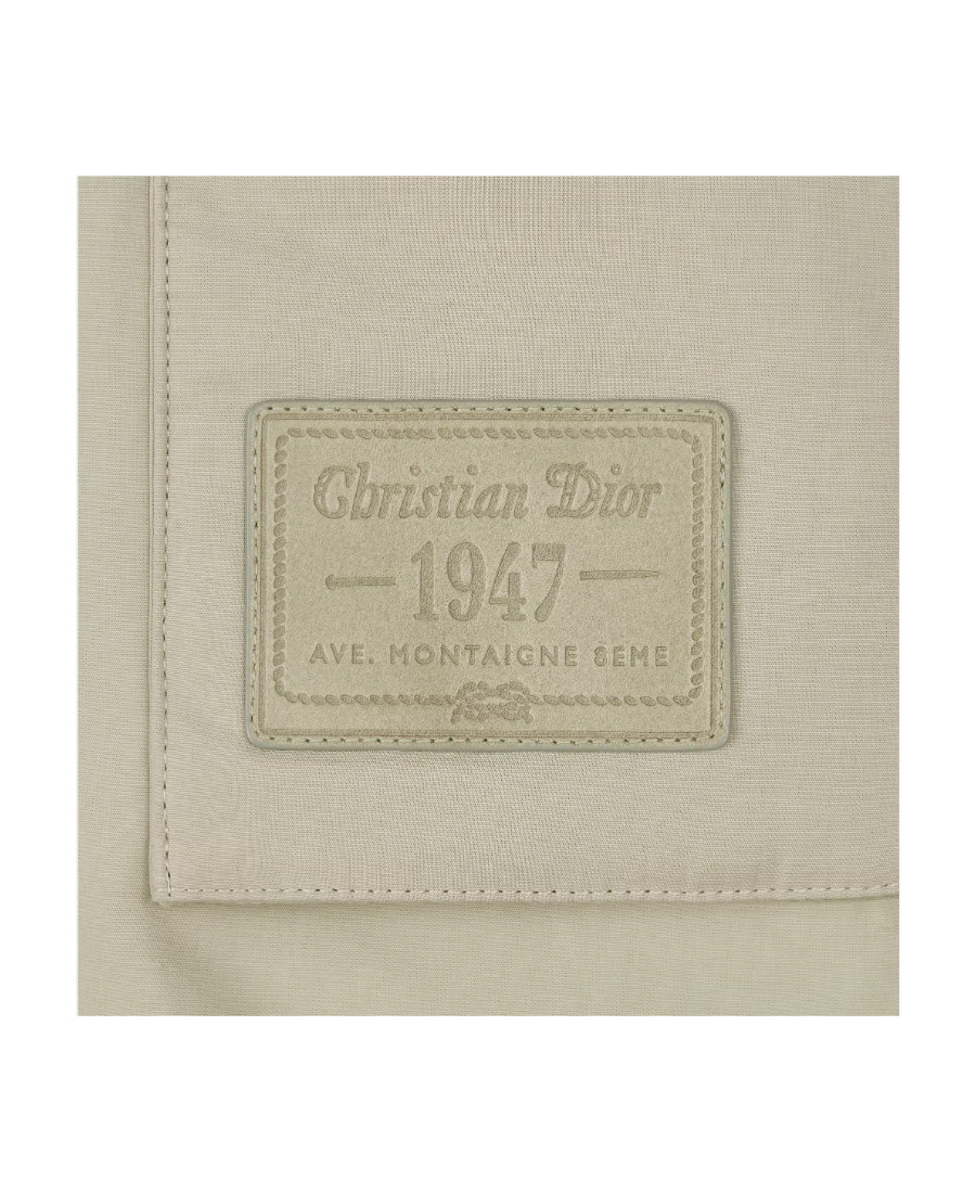 Dior Logo Hooded Coat In Nude