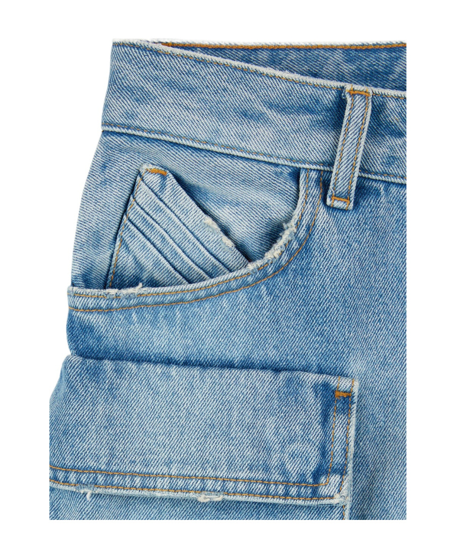 Attico Cargo Denim Skirt In Blue