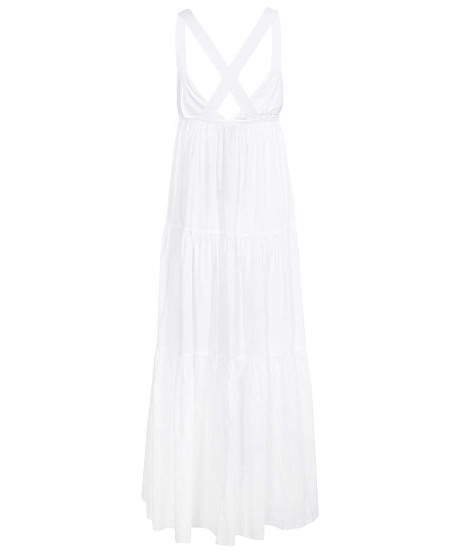 Emporio Armani Tiered Sleeveless Midi Dress In White