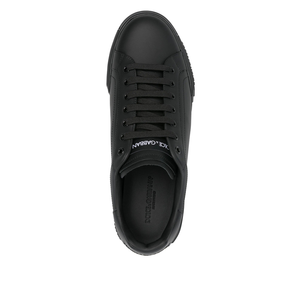 Dolce & Gabbana Portofino Light Black Sneakers With Logo Patch On The Tongue And Tonal Logo Lettering On The Heel In In Black