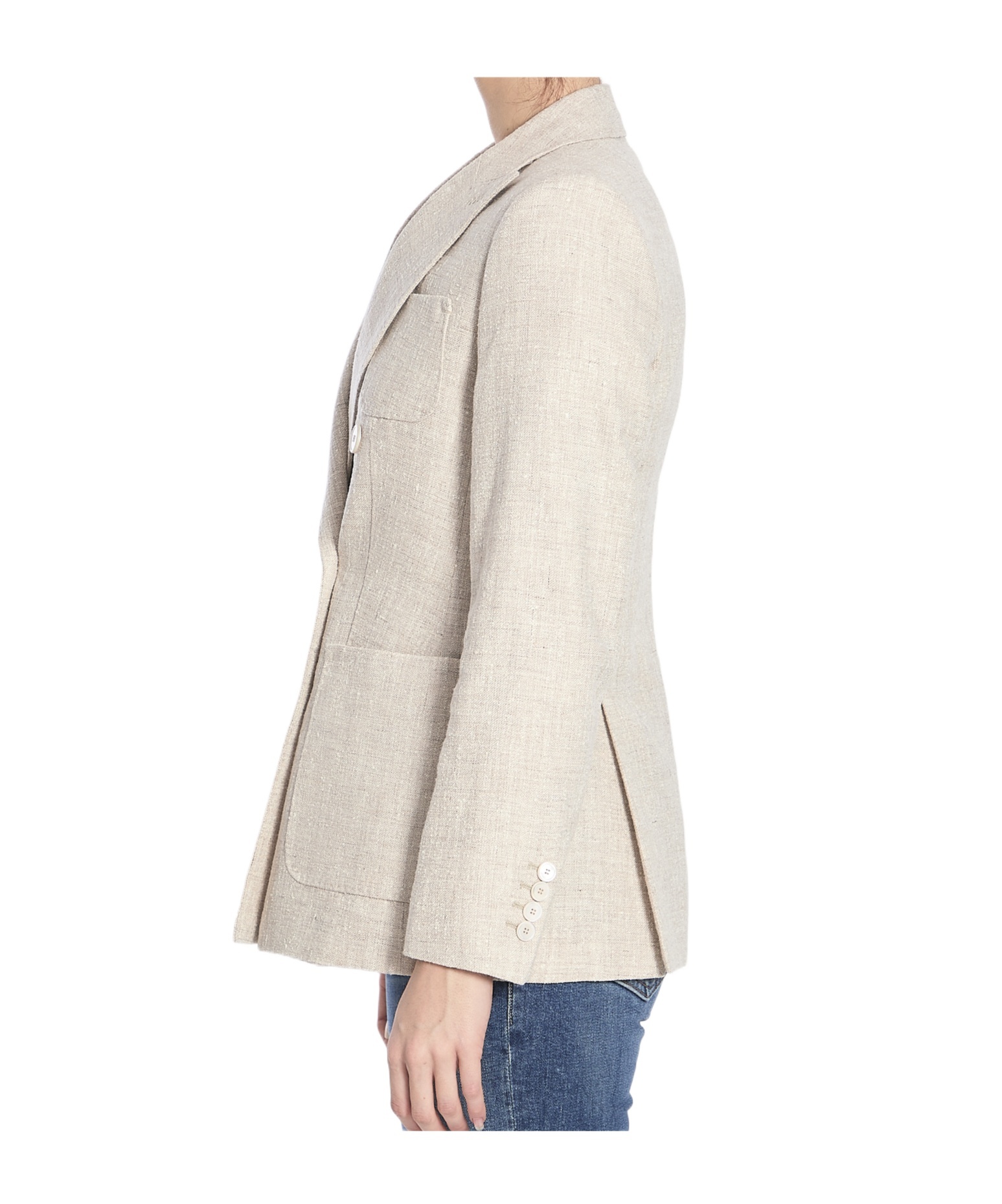 Max Mara Long-sleeved Suit Coat In White