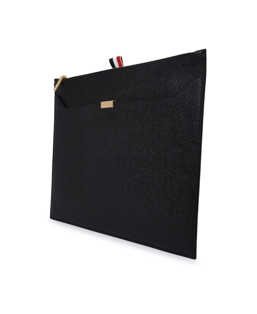 Thom Browne Medium Zipped Clutch In Black