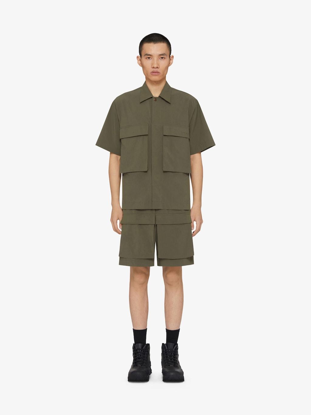 Givenchy Workwork Bermuda Shorts In Green
