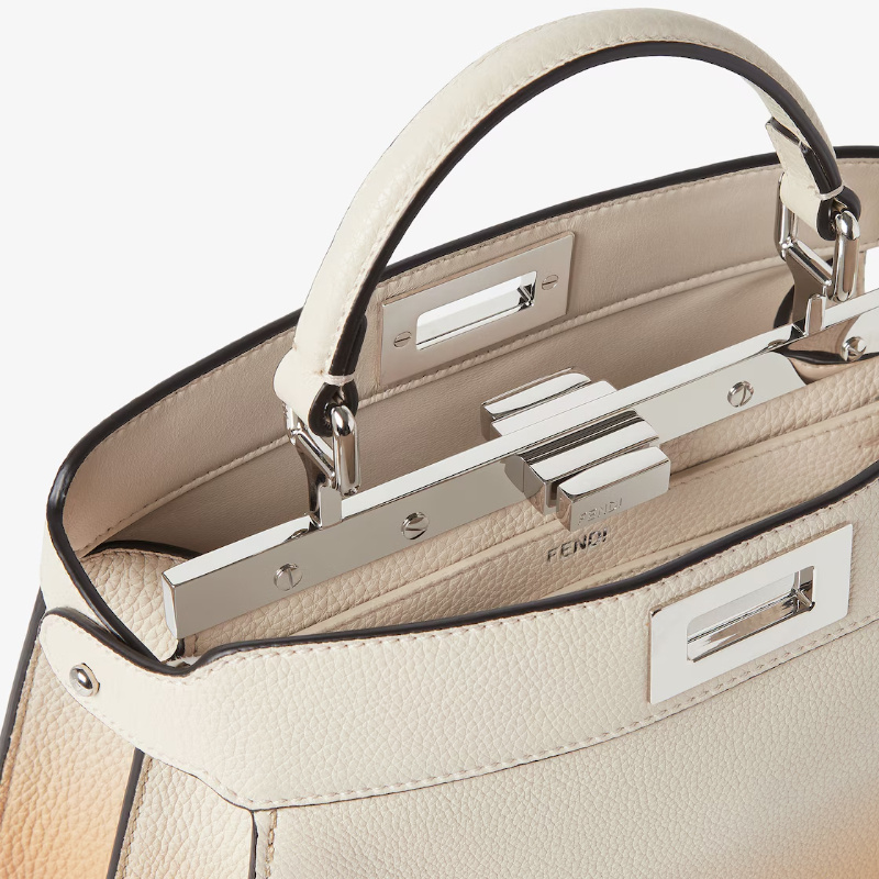 Fendi Small Peekaboo Gradient-effect Tote Bag In Brown