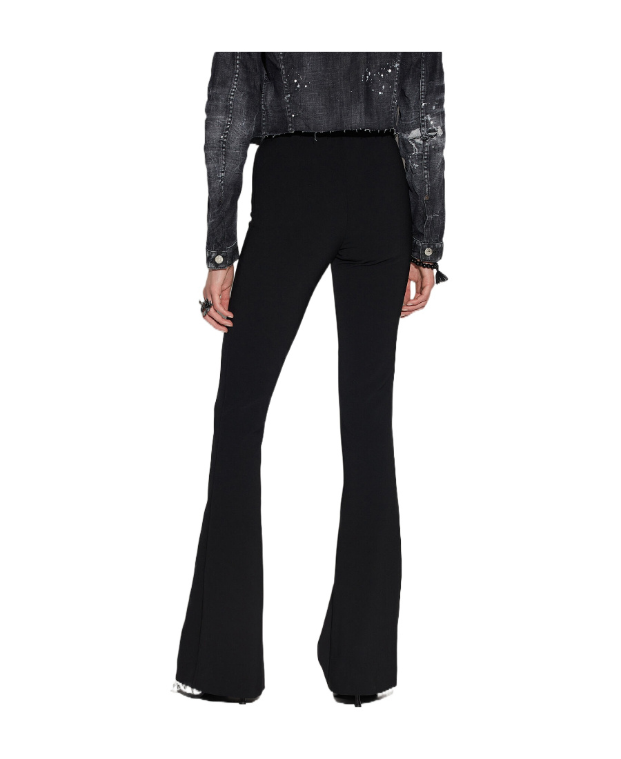 Dsquared2 Logo-chain Flared Trousers In Black