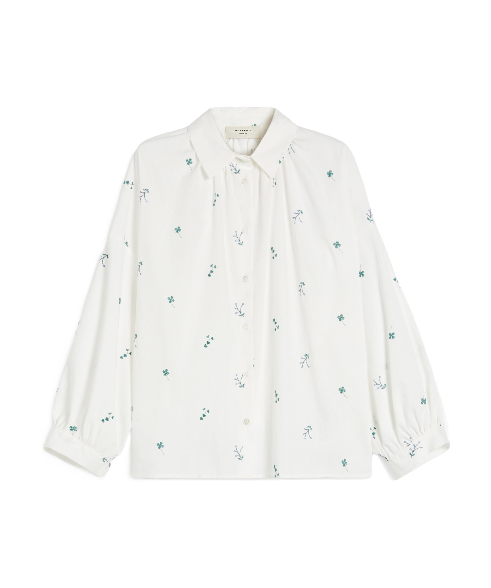 Weekend Max Mara Gilly Embroidered Poplin Shirt In White