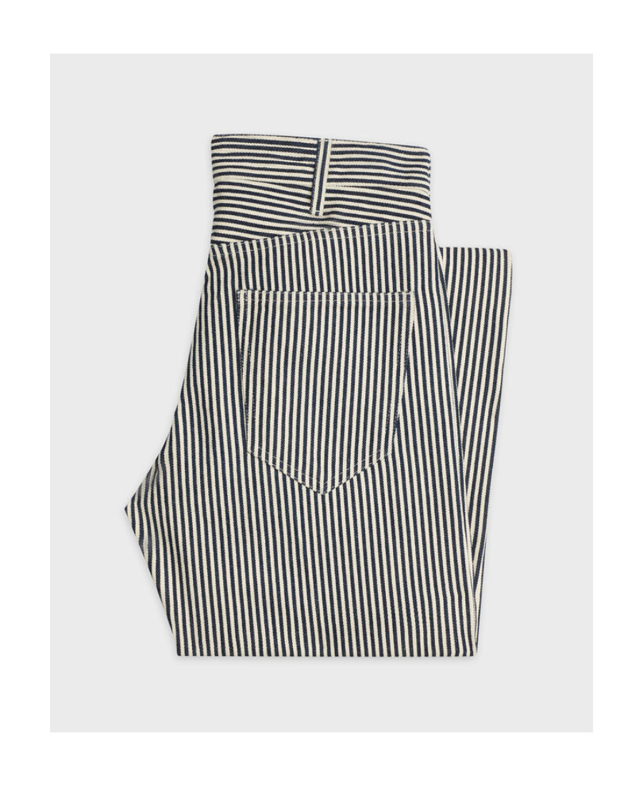 Celine Cotton Striped Jeans In Black