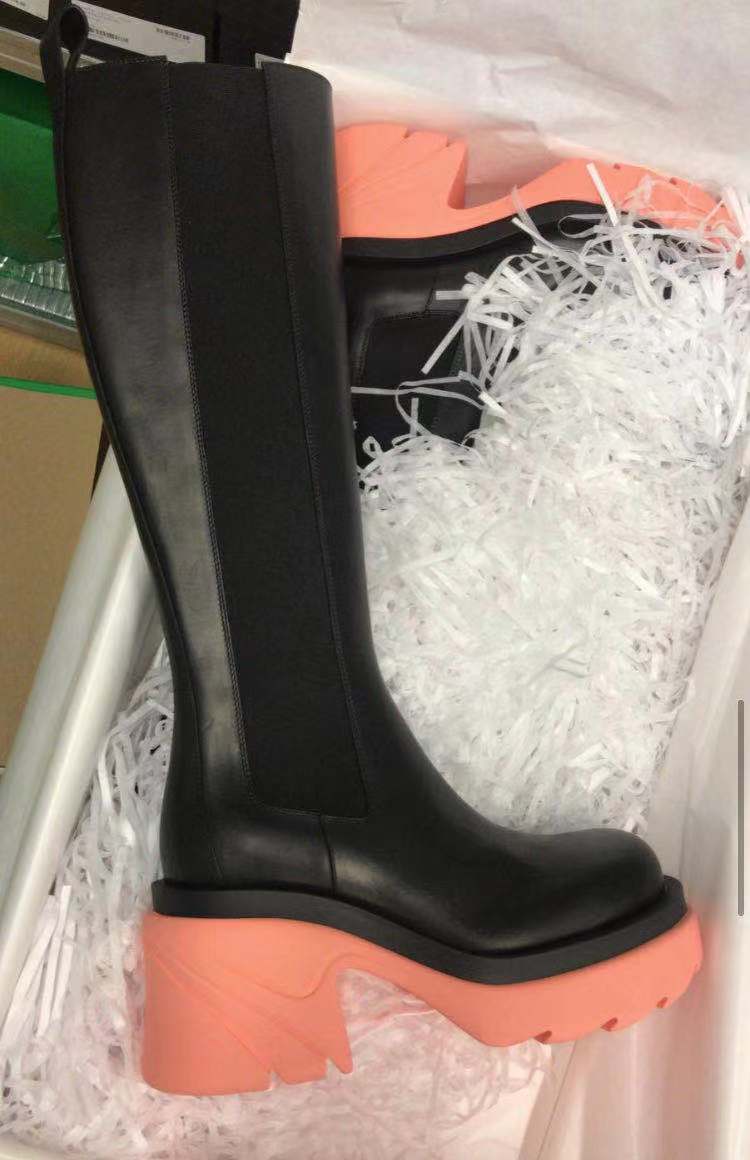 Bottega Veneta 95mm Flash Leather Tall Boots In Black