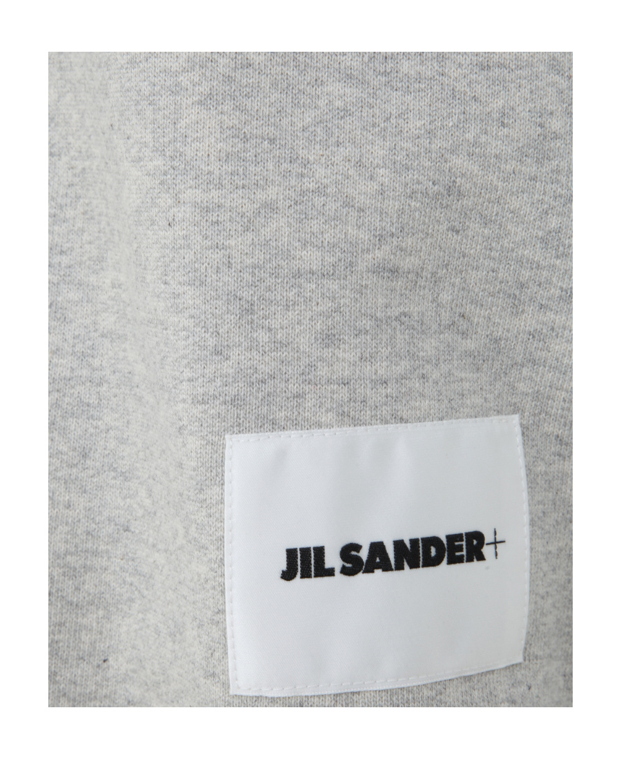 Jil Sander Short-sleeve Cotton Sweatshirt In Gray
