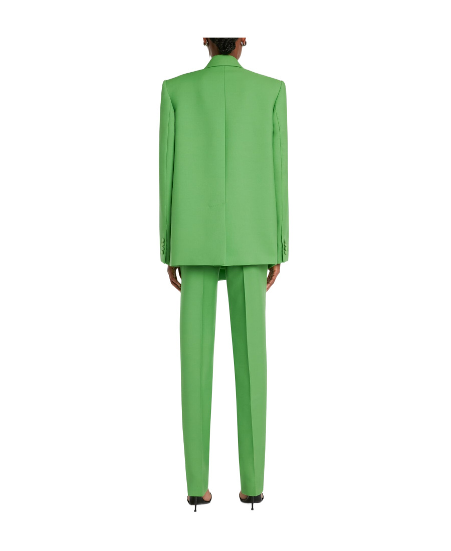 Alexander Mcqueen Drop-hem Double-breasted Boxy Blazer Jacket In Green