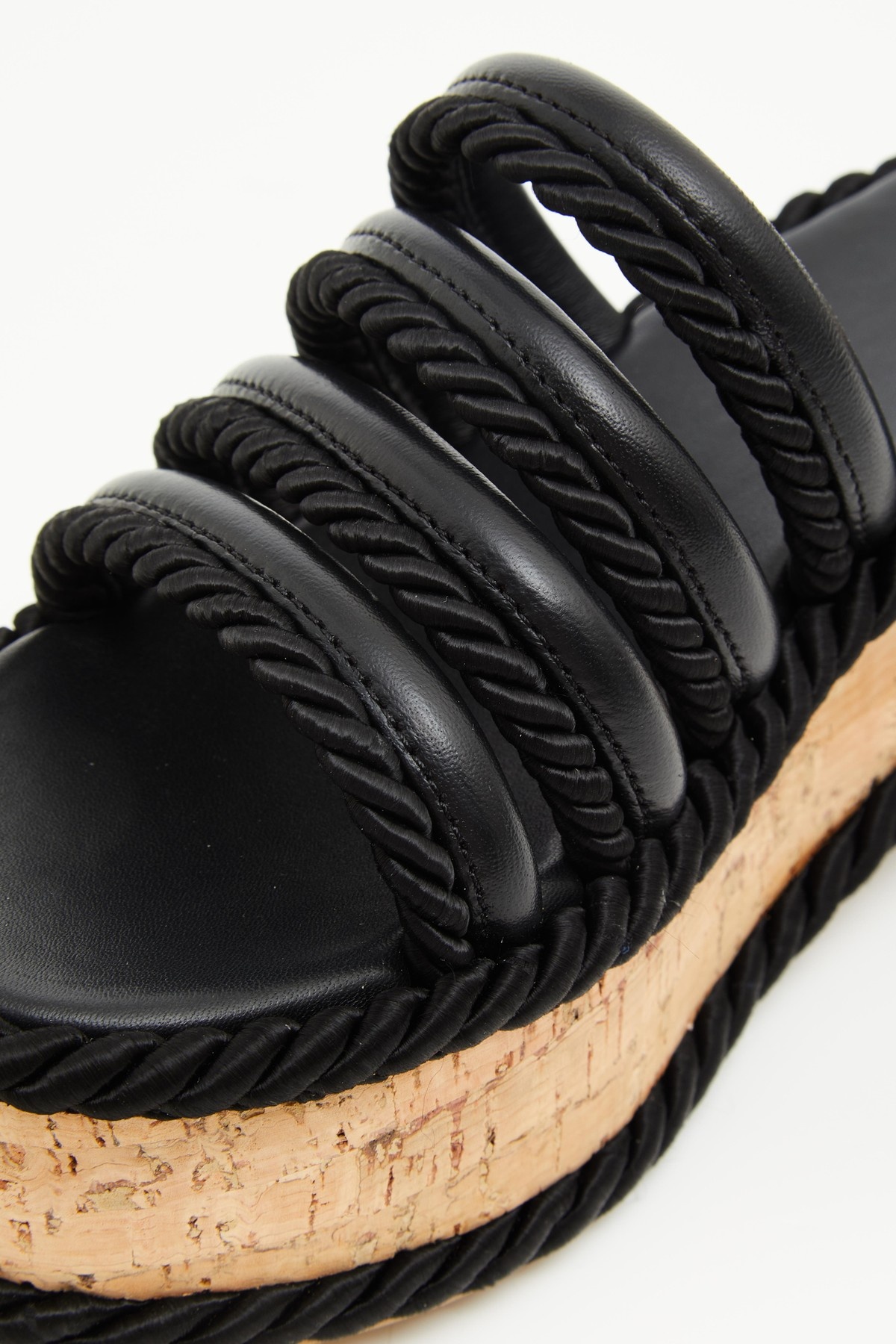 Valentino Vlogo Summerblocks Flatform Sandal In Nappa Leather And Silk Torchon 80mm In Black