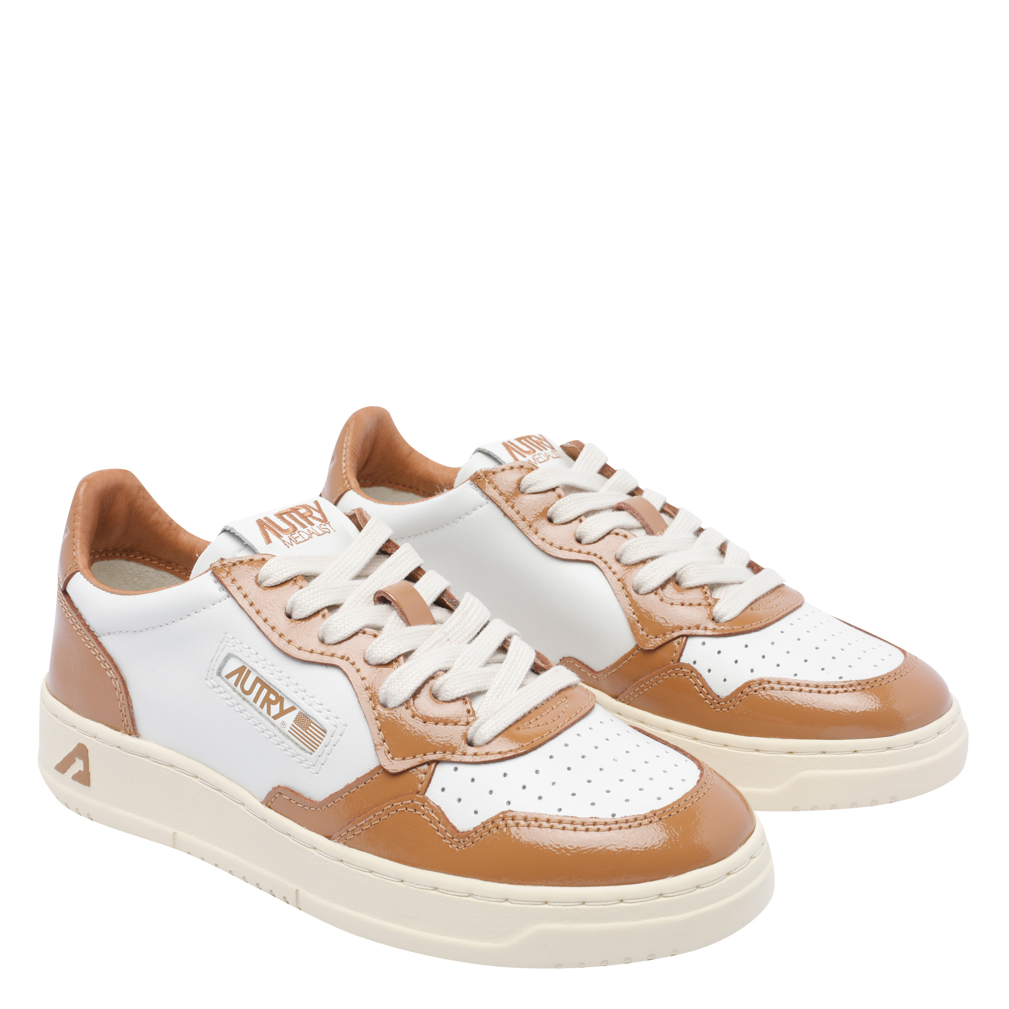 Autry Multicolour Leather Sneakers In White