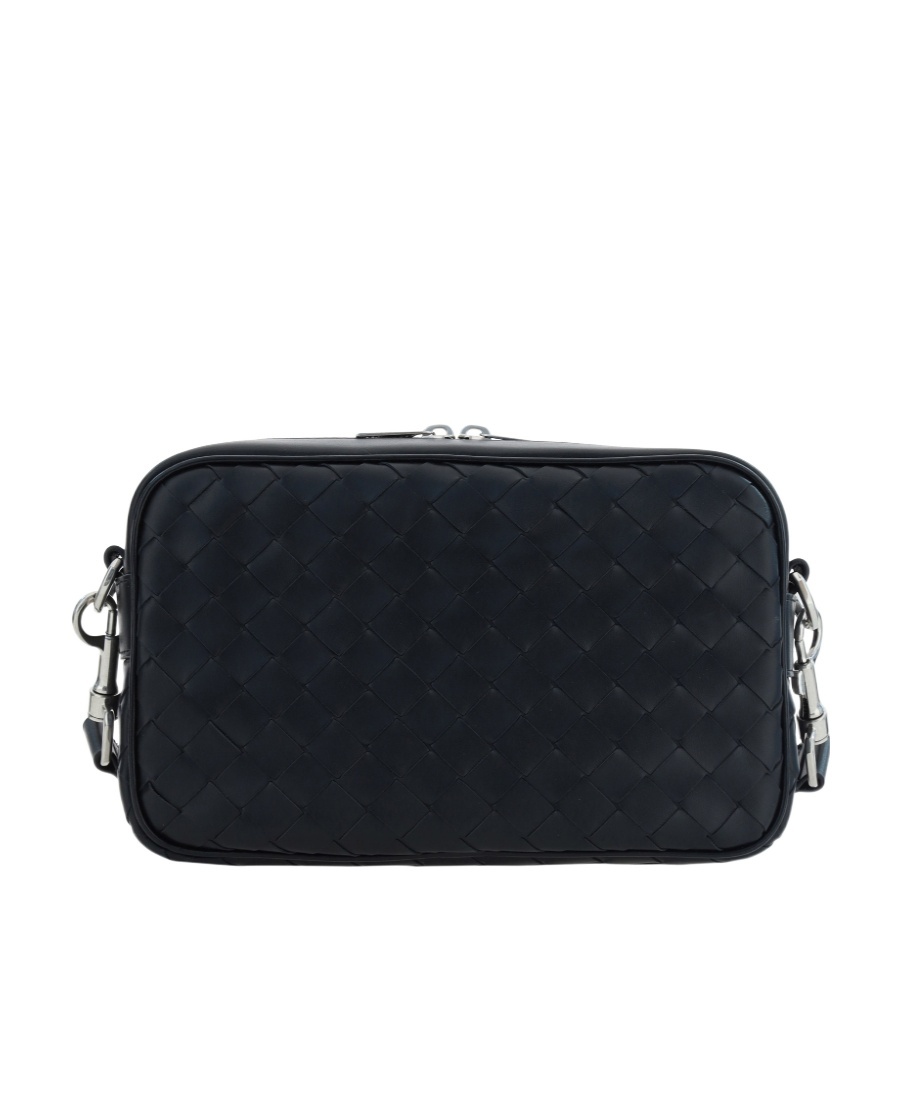 Bottega Veneta Intrecciato Leather Shoulder Bag In Black