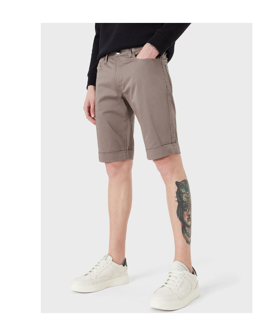 Emporio Armani Logo Shorts In Gray