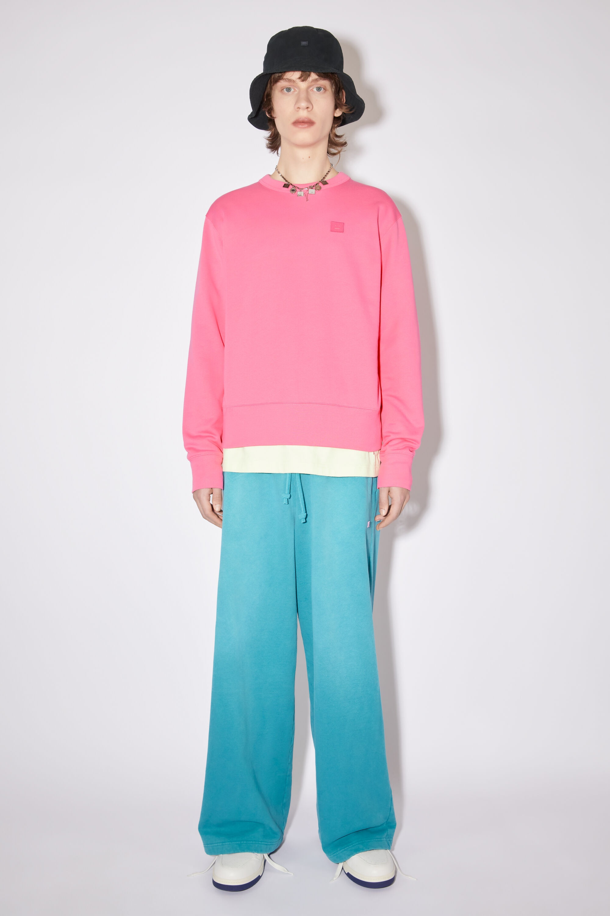Acne Studios Logo-patch Cotton Sweatshirt In Pink