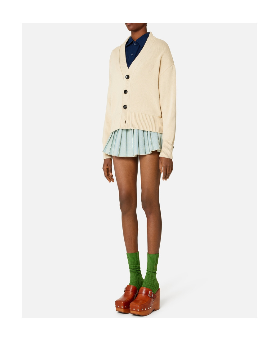 Ami Alexandre Mattiussi Ami De Coeur Button-up Cardigan In Nude
