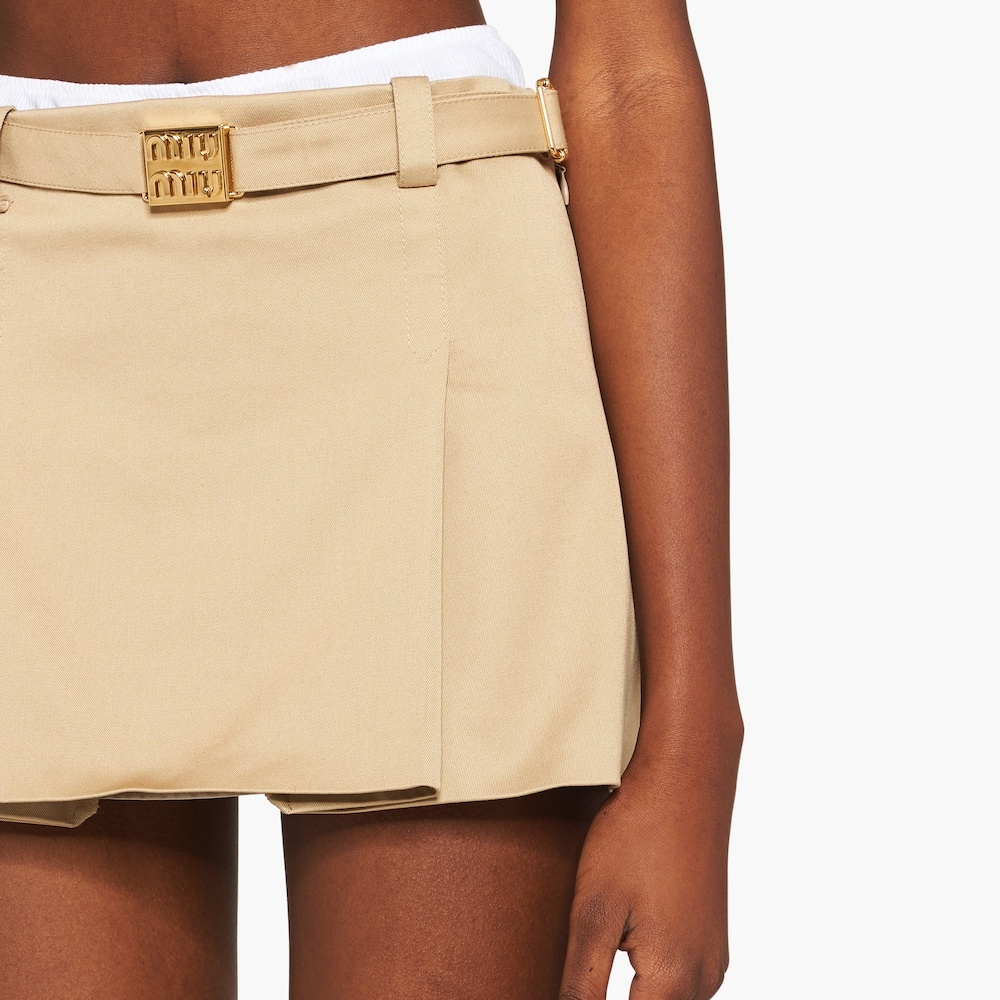 Miu Miu Chino Miniskirt In Gray