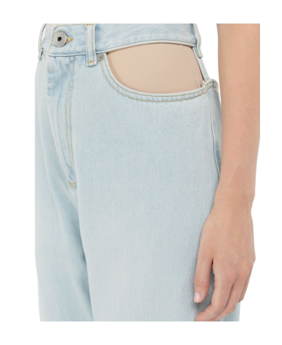 Maison Margiela Deconstructed High Waist Jeans In Blue