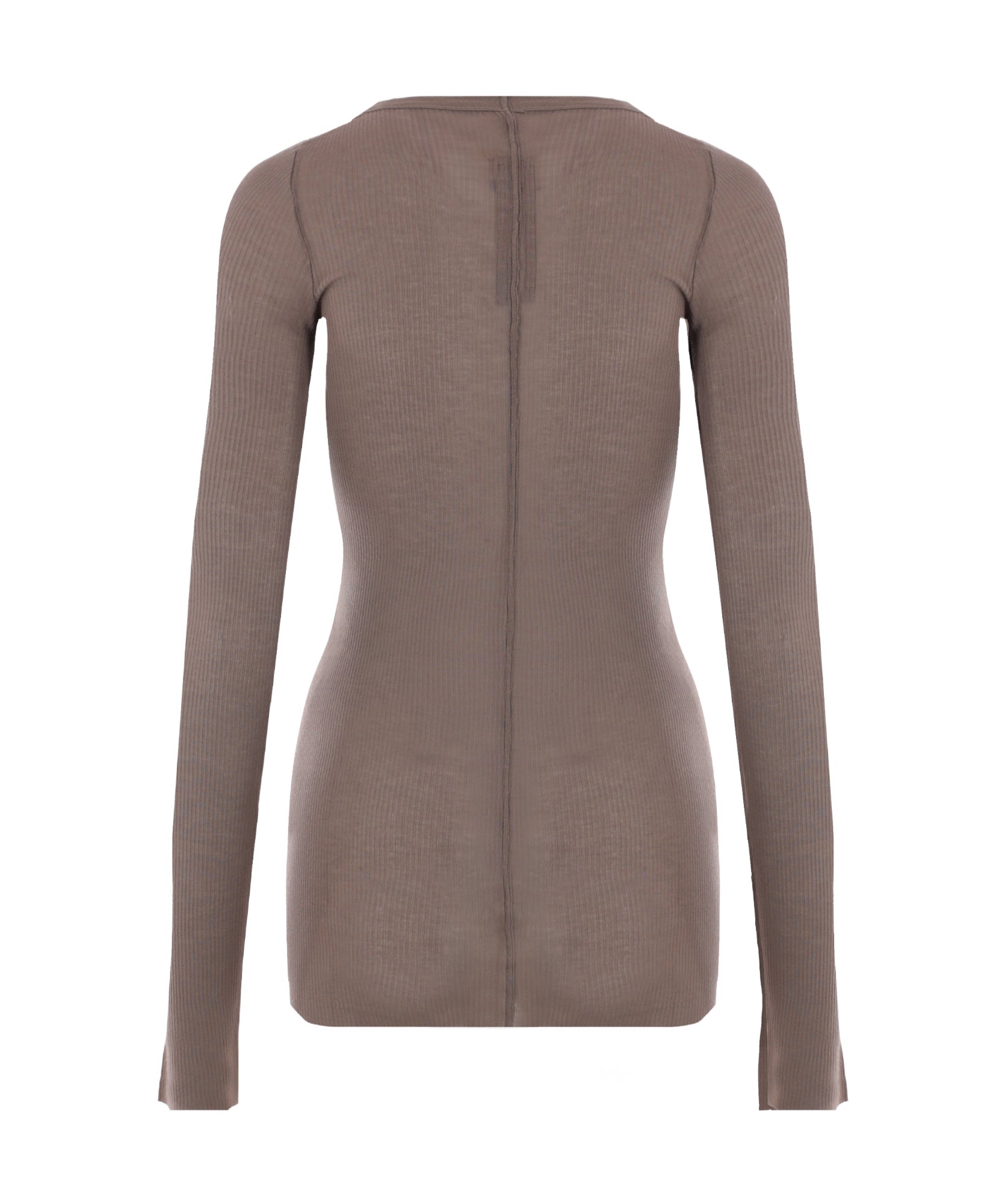 Rick Owens Long-sleeve Ribbed T-shirt In Gray