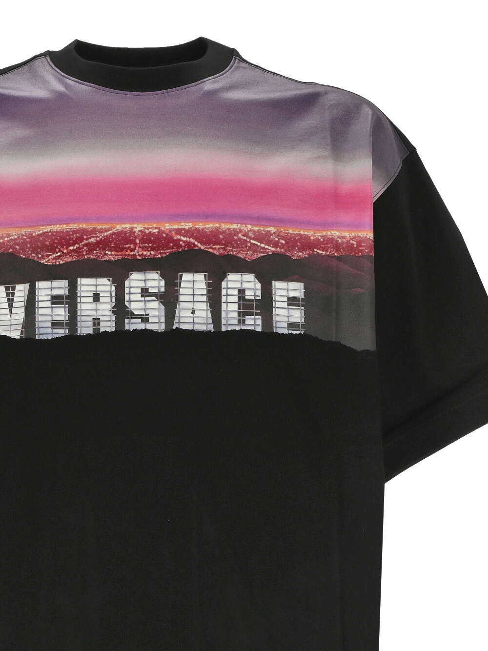 Versace Hills Print T-shirt In Black