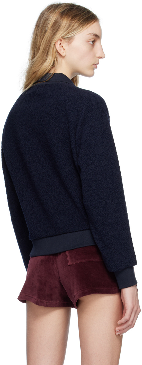 Sporty And Rich Half-zip Fleece Sweatshirt In Black