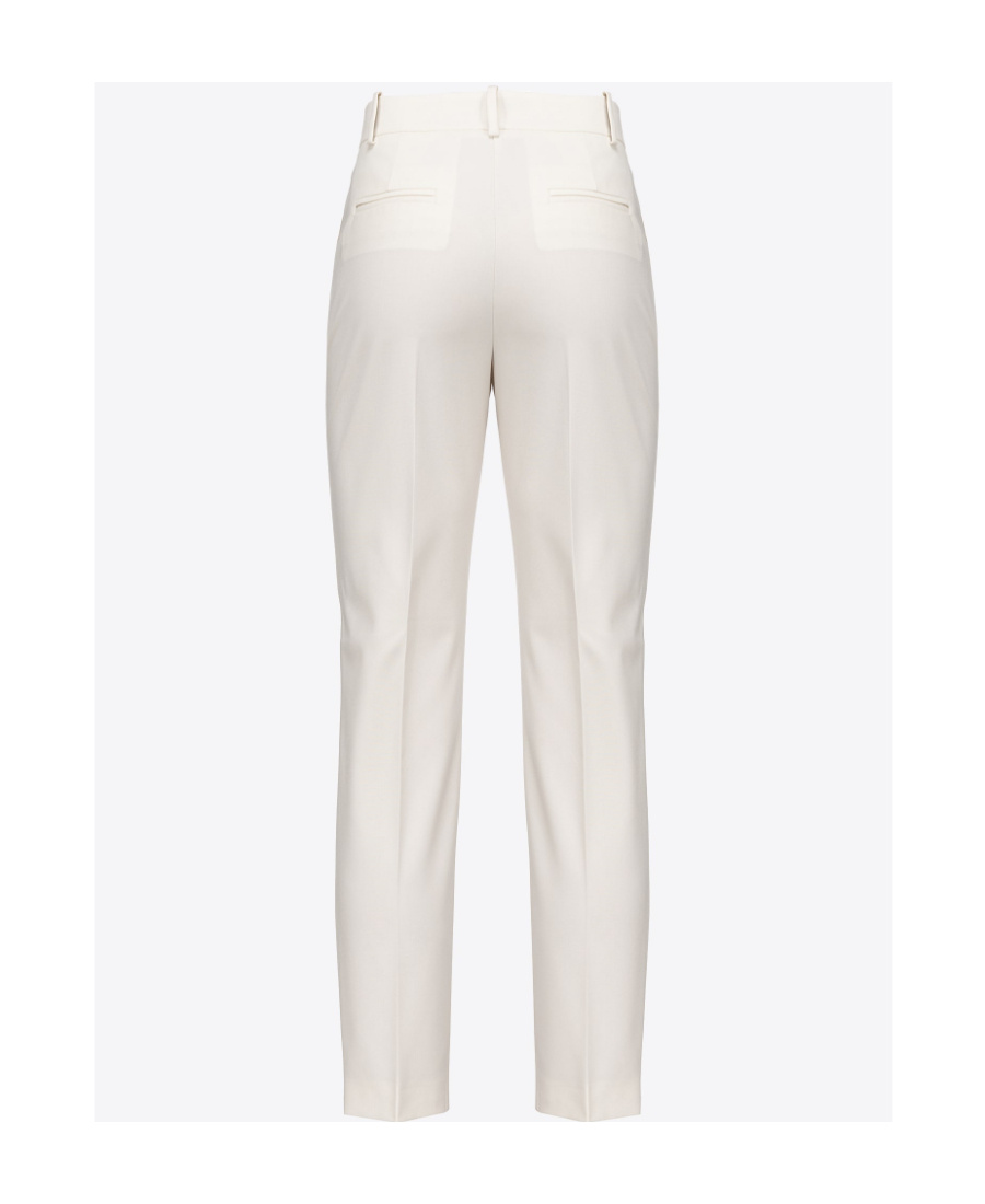 Pinko Straight-leg Cropped Tailored Trousers In White