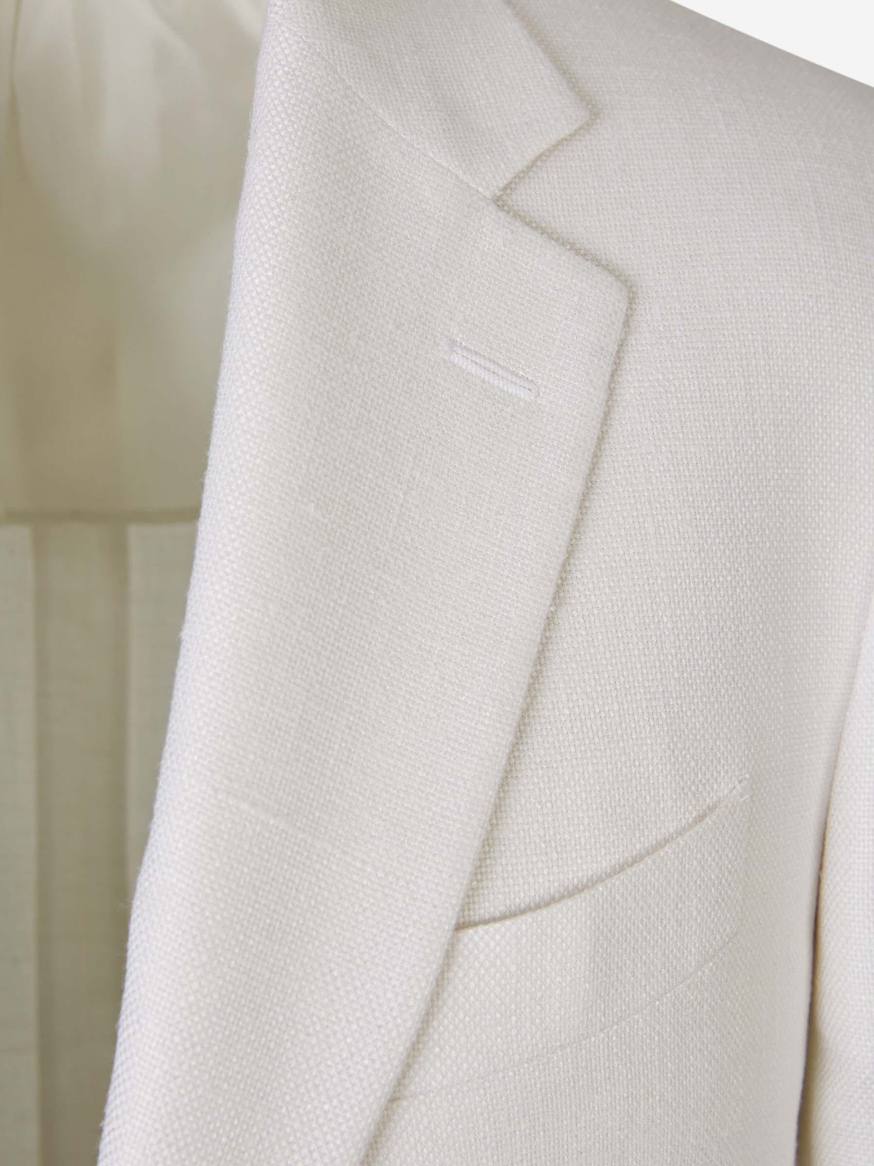 Canali Textured Silk Blazer In White